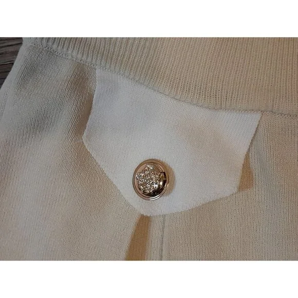 New Womens Size Medium Pleated Academia Preppy Knit Mini Tennis Skirt Beige - Picture 5 of 8